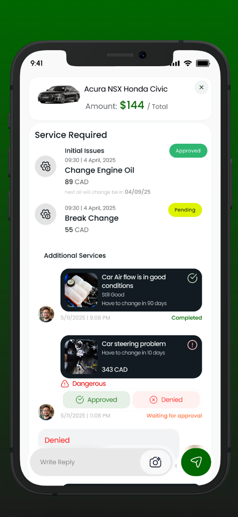Car owner using Anthub app to book and track automotive services